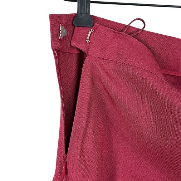 Narciso Rodriguez Sz 8 Silk Skirt A-Line Designer Old Money Quiet Luxury Red - Picture 8 of 12